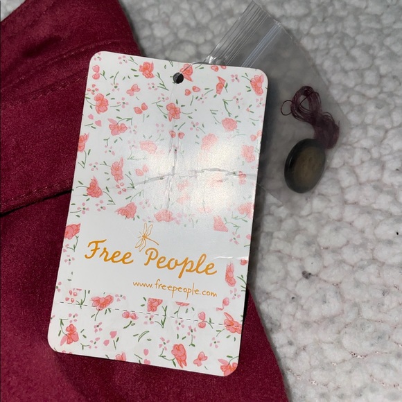 NWT Free People Nightfall Vegan Suede Pomegranate Waist Tye Pants Size 14 - Picture 12 of 16